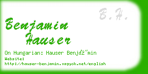 benjamin hauser business card